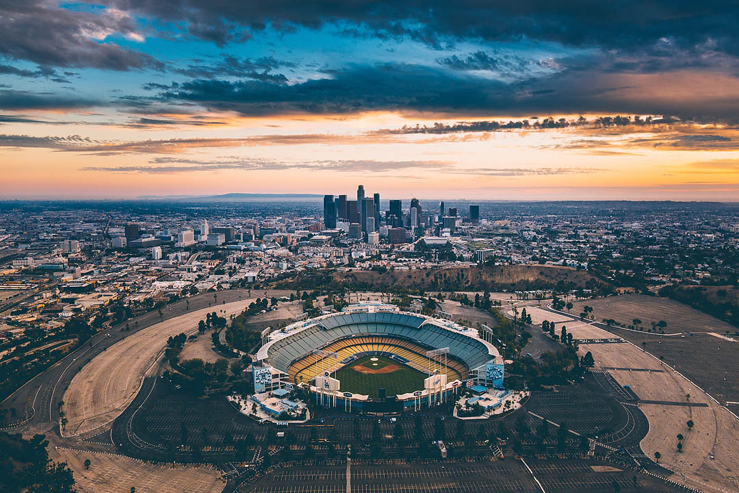 Dodger Stadium. Los Angeles Helicopter Tours.