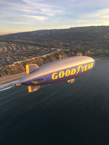 Goodyear blimp. Los Angeles Helicopter Tours.