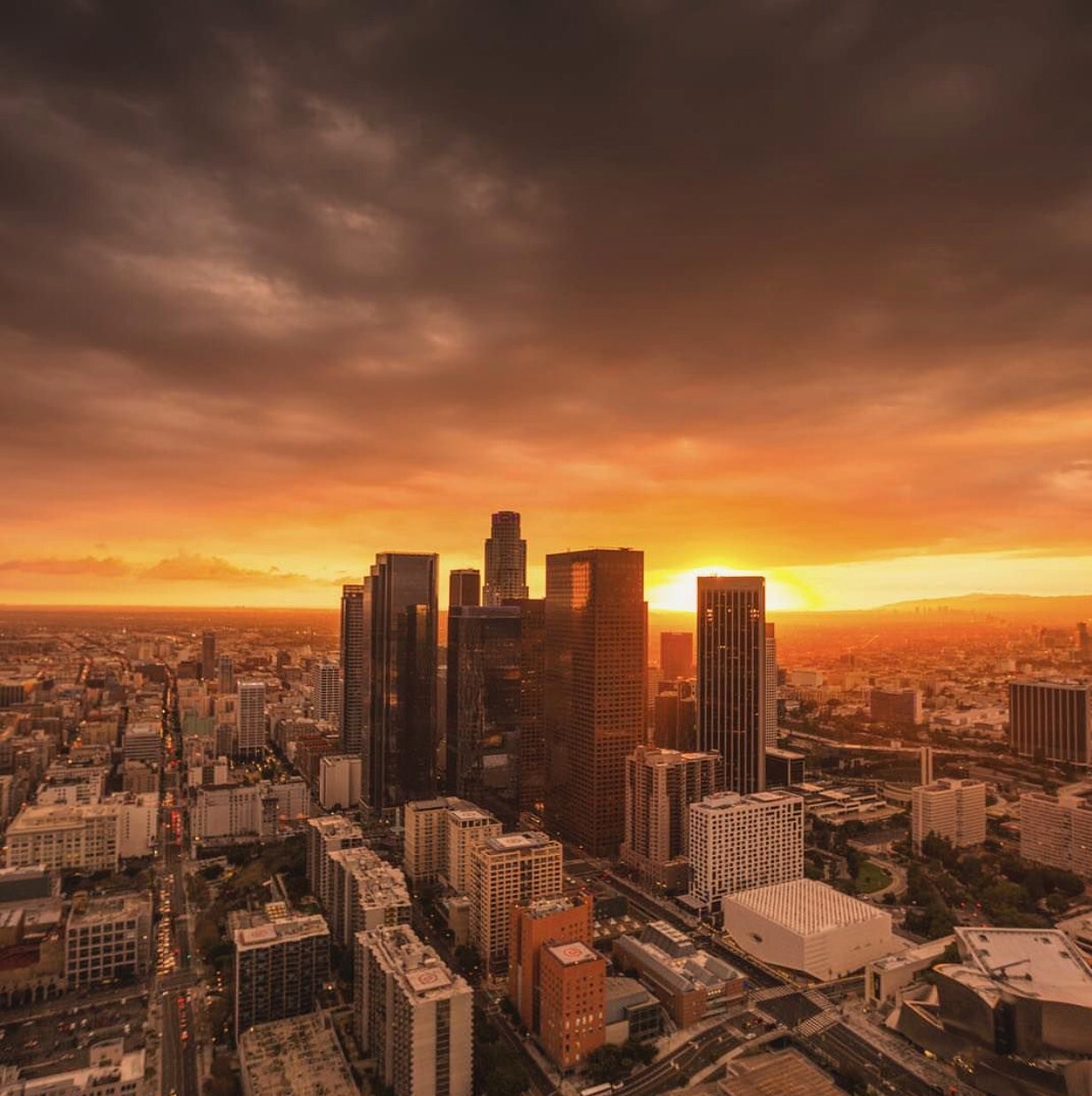Downtown Los Angeles at sunset